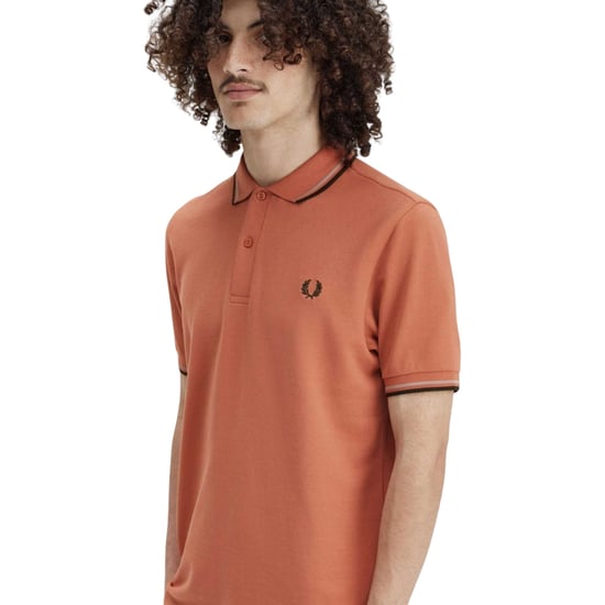 Fred Perry Twin Tipped Rust Poloshirt - Image 3