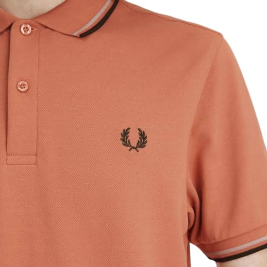 Fred Perry Twin Tipped Rust Poloshirt - Image 4