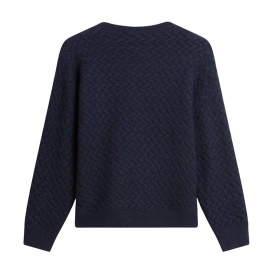 Ted Baker Morlea Pullover Mit Horizontalem Zopfmuster Und Lockerer Passform In Marineblau - Image 2