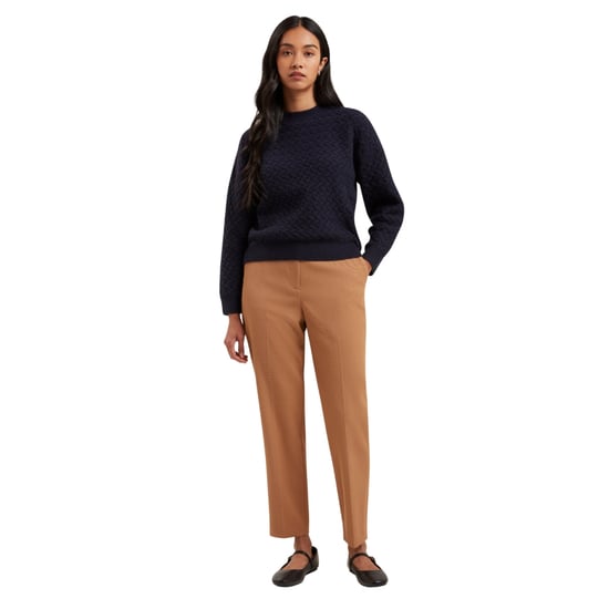 Ted Baker Morlea Pullover Mit Horizontalem Zopfmuster Und Lockerer Passform In Marineblau - Image 3