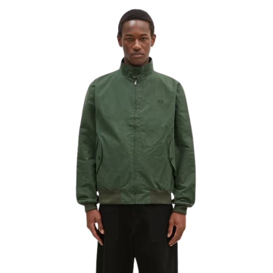 Fred Perry Made In England Gewachste Harrington-jacke In Nachtgrün - Image 3