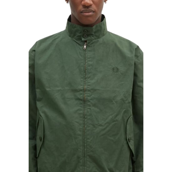 Fred Perry Made In England Gewachste Harrington-jacke In Nachtgrün - Image 4