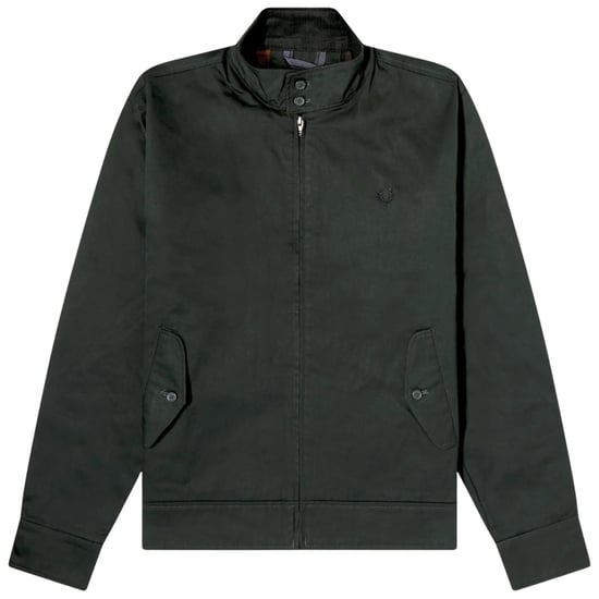Fred Perry Gewachste Harrington-jacke In Nachtgrün - Image 1
