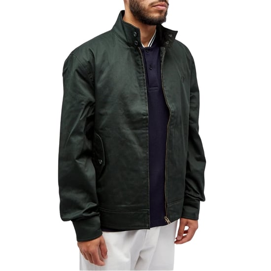 Fred Perry Gewachste Harrington-jacke In Nachtgrün - Image 2