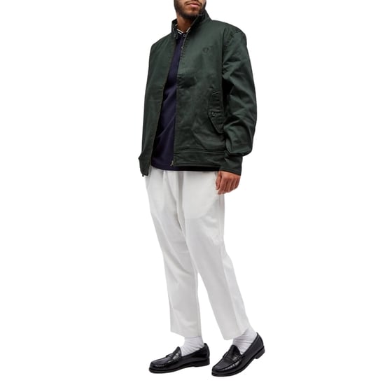 Fred Perry Gewachste Harrington-jacke In Nachtgrün - Image 4