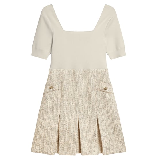 Ted Baker Vulpad Minikleid Aus Bouclé-strickoberteil In Elfenbein - Image 1