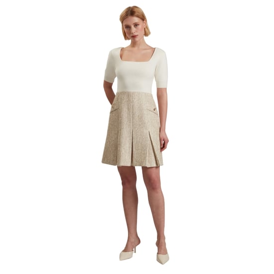 Ted Baker Vulpad Minikleid Aus Bouclé-strickoberteil In Elfenbein - Image 2
