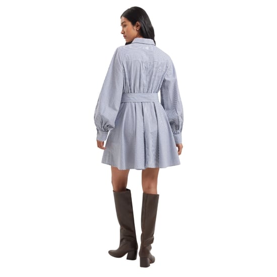 Ted Baker Ibarra Baumwollhemd Marineblaues Minikleid - Image 4