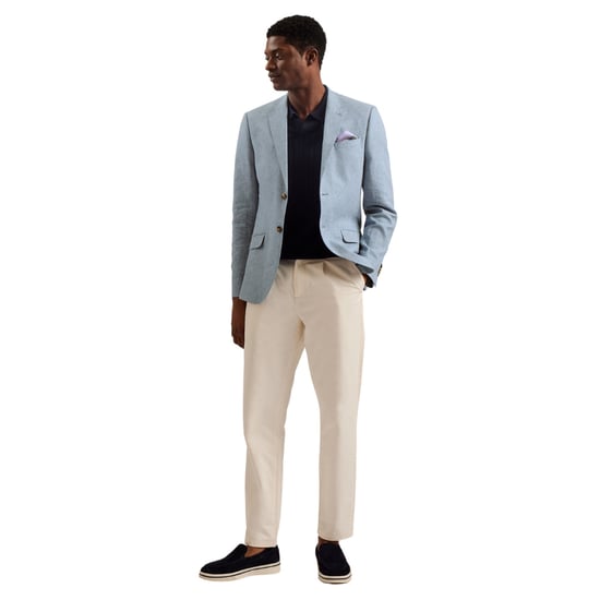 Ted Baker Damaskj Slim Blazer Aus Baumwoll-leinen-mischgewebe, Blau - Image 2