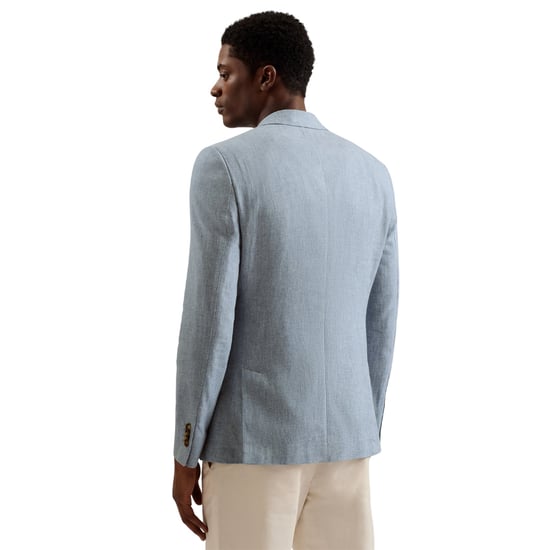 Ted Baker Damaskj Slim Blazer Aus Baumwoll-leinen-mischgewebe, Blau - Image 6