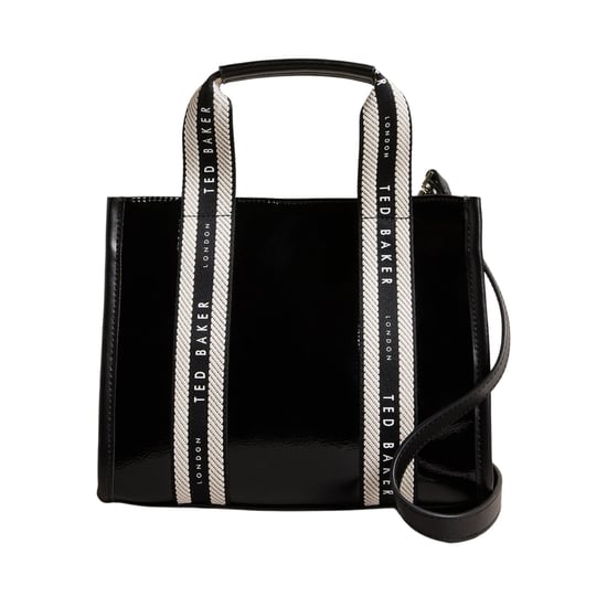 Ted Baker Celiane Marken-webtasche, Kleine Schwarze Tasche, Patent - Image 1