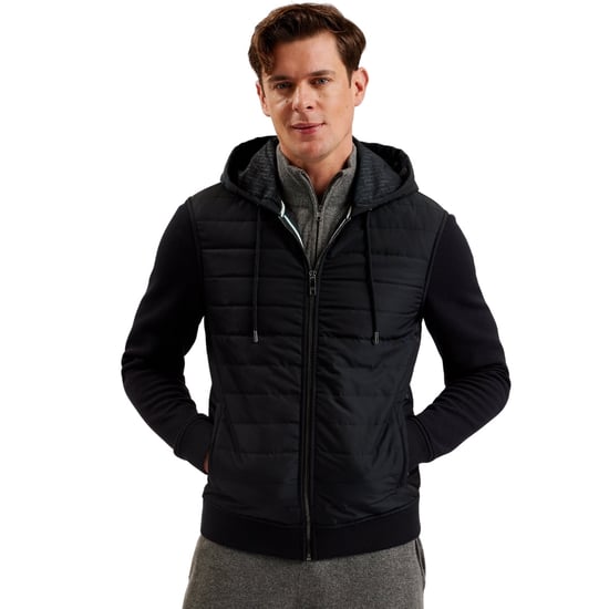 Ted Baker Adburys Regular Schwarzer Stepp-kapuzenpullover Mit Reißverschluss - Image 4