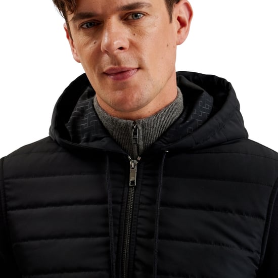 Ted Baker Adburys Regular Schwarzer Stepp-kapuzenpullover Mit Reißverschluss - Image 6