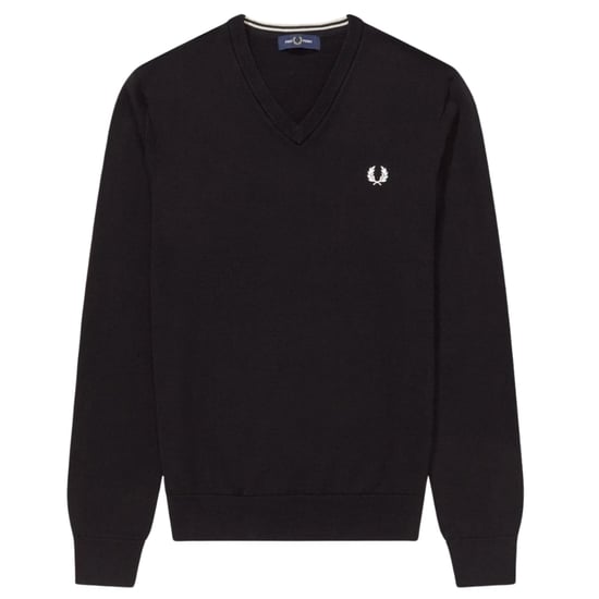 Fred Perry Klassischer Schwarzer Pullover Mit V-ausschnitt - Image 1