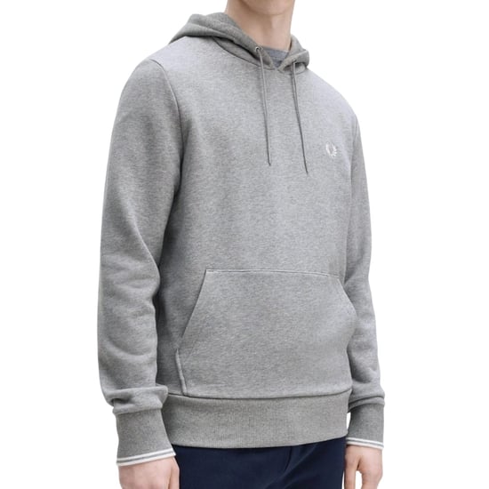 Fred Perry Kapuzenpullover In Graumeliert Mit Farbverlauf - Image 4