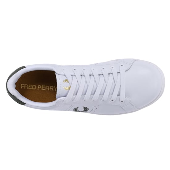 Fred Perry B721 Weiße Lw Grüne Leder-sneaker - Image 4