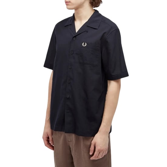 Fred Perry Strukturiertes, Leichtes, Marineblaues Urlaubshemd - Image 2