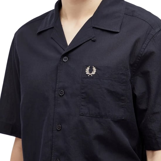 Fred Perry Strukturiertes, Leichtes, Marineblaues Urlaubshemd - Image 3