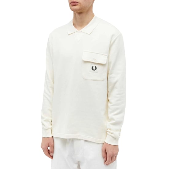 Fred Perry Langarm-schlaufenpullover In Ecru - Image 2