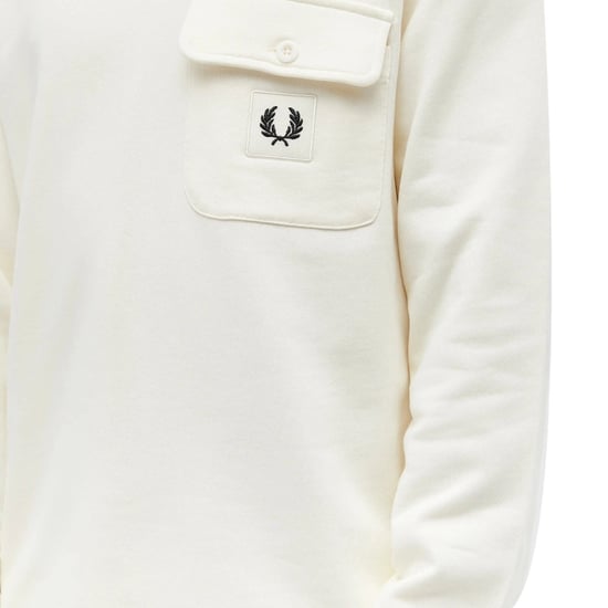 Fred Perry Langarm-schlaufenpullover In Ecru - Image 4