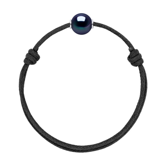 Armband Echte Süßwasserperle rund 10-11 mm SCHWARZ — 925er Silber — 25 cm — Herren - Image 1