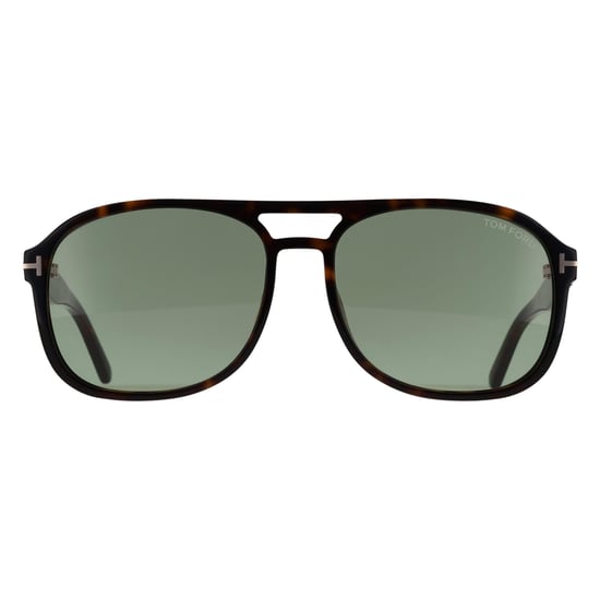 Tom Ford Rosco FT1022 52N – Sonnenbrille in glänzendem Dunkel-Havana und Hellgrün - Image 1