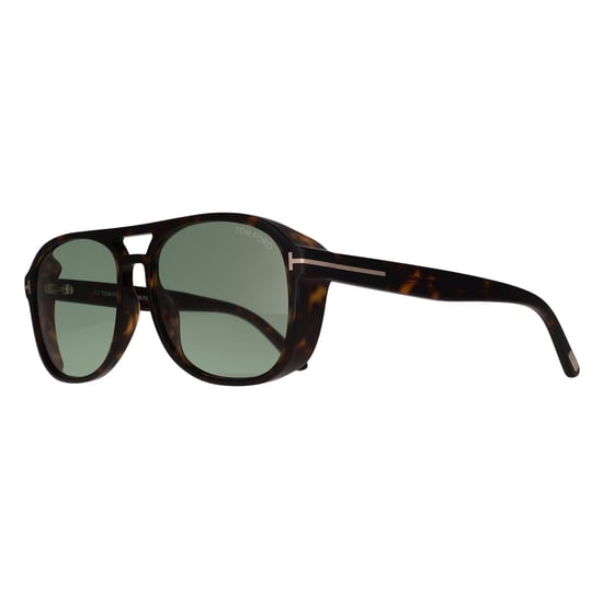 Tom Ford Rosco FT1022 52N – Sonnenbrille in glänzendem Dunkel-Havana und Hellgrün - Image 2