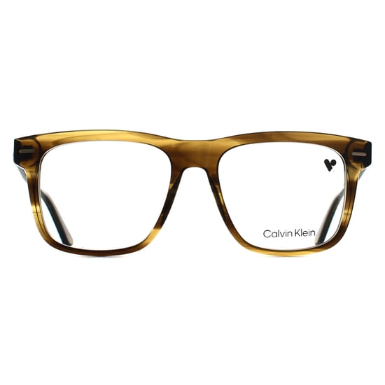 Calvin Klein CK22538 317 gestreifte olivfarbene Brillenfassung - Image 1