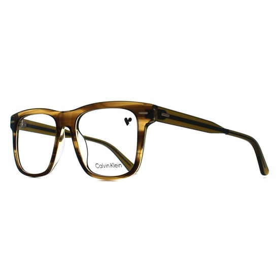 Calvin Klein CK22538 317 gestreifte olivfarbene Brillenfassung - Image 2