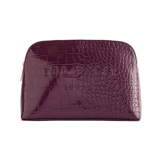 Ted Baker Crocala Kosmetiktasche In Kastanienbraun Mit Krokodil-imitation - Image 1