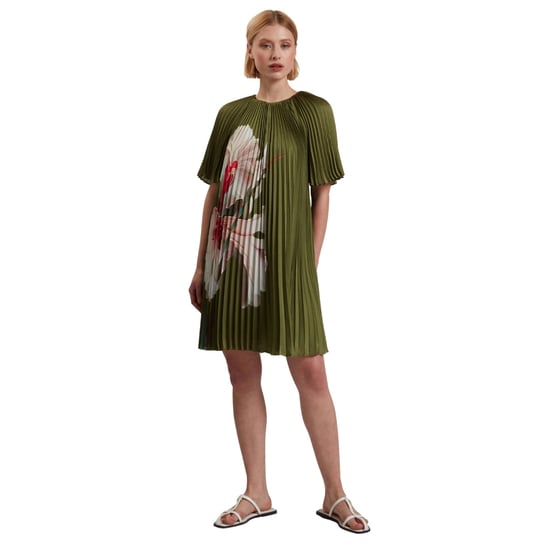 Ted Baker Vinlaa Kurzarm-plissee-minikleid In Grün - Image 3