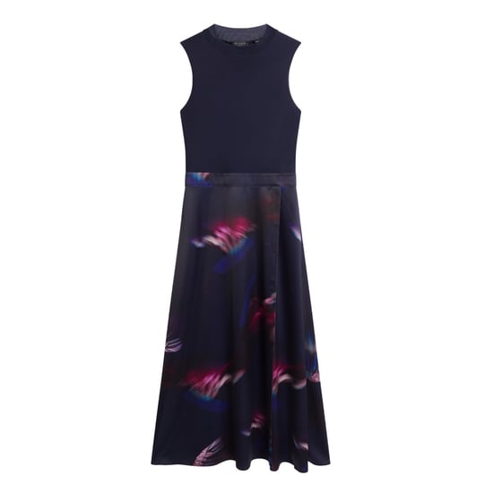 Ted Baker Marlyee Jersey-top Mit Hohem Kragen, Marineblau Bedrucktes Kleid - Image 1