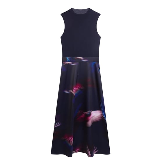 Ted Baker Marlyee Jersey-top Mit Hohem Kragen, Marineblau Bedrucktes Kleid - Image 2