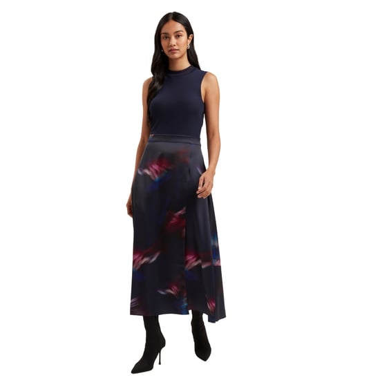 Ted Baker Marlyee Jersey-top Mit Hohem Kragen, Marineblau Bedrucktes Kleid - Image 4