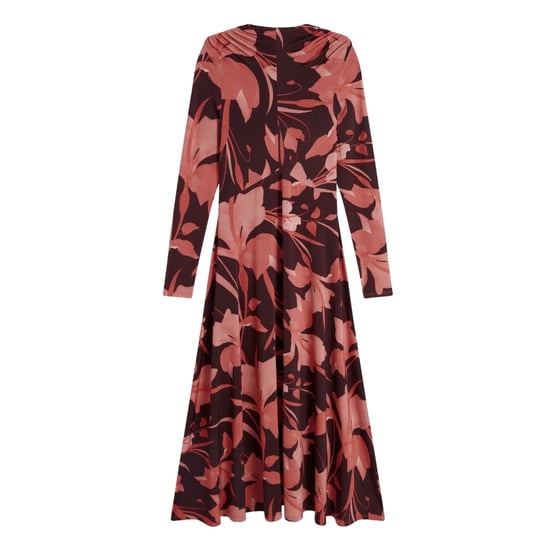 Ted Baker Starlah Slinky Jersey Bedrucktes Dunkelbraunes Midikleid - Image 1