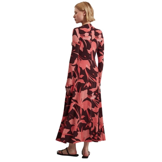Ted Baker Starlah Slinky Jersey Bedrucktes Dunkelbraunes Midikleid - Image 2