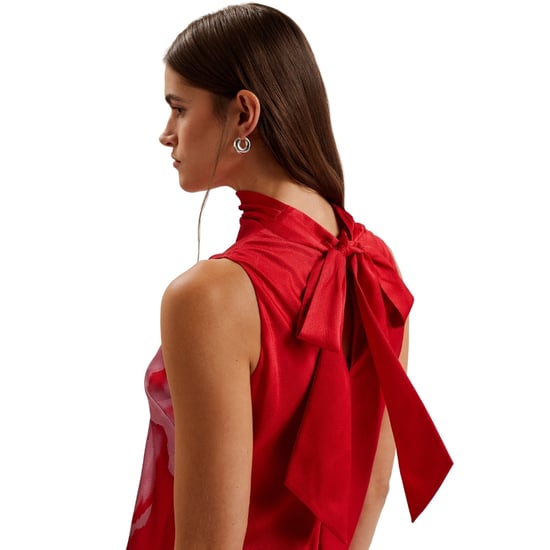 Ted Baker Aliara Bedrucktes Rotes Midi-kleid Mit Wasserfallausschnitt - Image 3