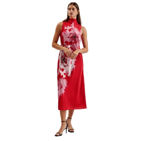 Ted Baker Aliara Bedrucktes Rotes Midi-kleid Mit Wasserfallausschnitt - Image 4
