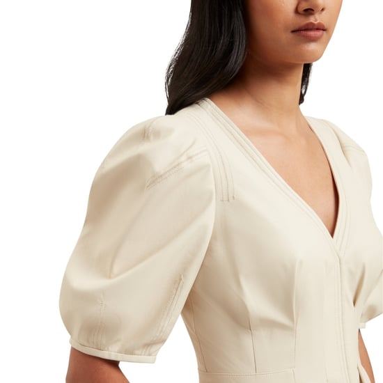 Ted Baker Tamega Midikleid Aus Elfenbeinfarbenem Kunstleder - Image 4