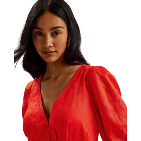 Ted Baker Koyo Leinen-minikleid Mit Puffärmeln, Rot - Image 4