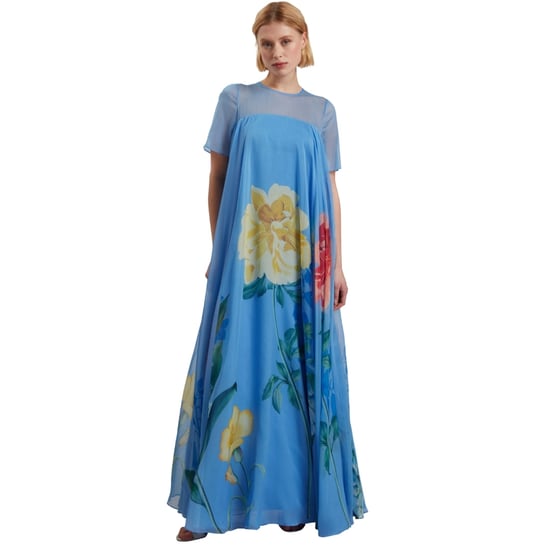 Ted Baker Marie Maxikleid Mit Kurzen Ärmeln Und Volumen In Blau - Image 2