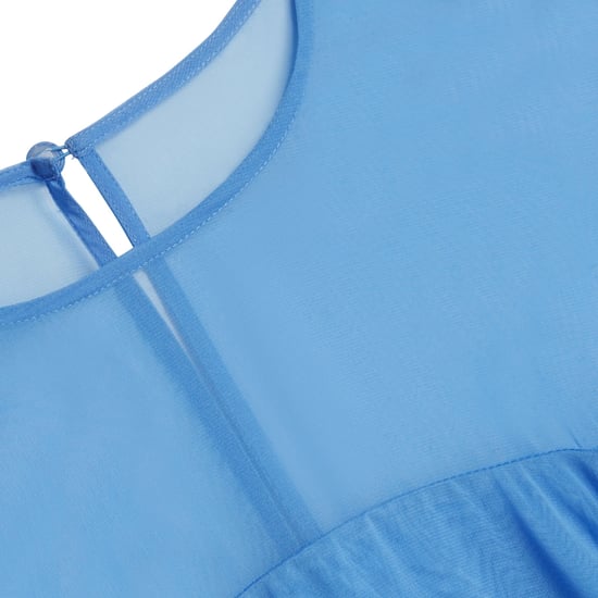 Ted Baker Marie Maxikleid Mit Kurzen Ärmeln Und Volumen In Blau - Image 3