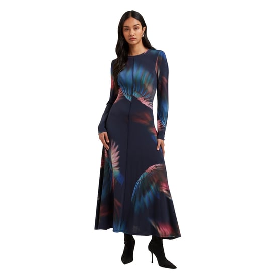 Ted Baker Georii Bedrucktes, Eng Anliegendes Jersey-langarmkleid In Marineblau - Image 4