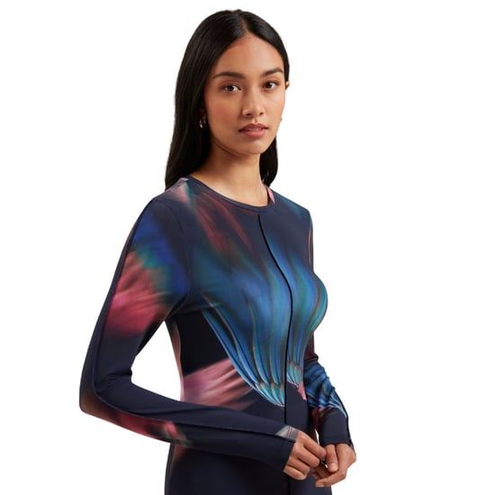 Ted Baker Georii Bedrucktes, Eng Anliegendes Jersey-langarmkleid In Marineblau - Image 5