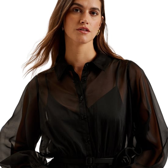 Schwarzes Maxikleid Aus Transparentem Organza Von Ted Baker Gibara - Image 3