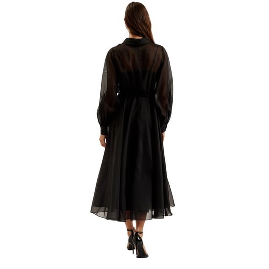 Schwarzes Maxikleid Aus Transparentem Organza Von Ted Baker Gibara - Image 4