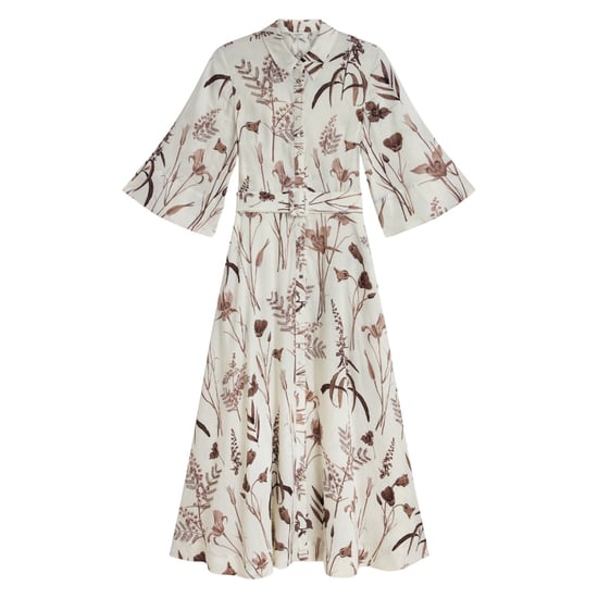 Ted Baker Luwisa Leinen-seide Plissee-midikleid In Elfenbein - Image 1