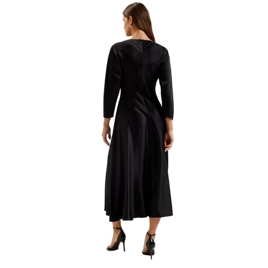 Schwarzes Midikleid Von Ted Baker Avelli Mit Geschwungenen Ziernähten - Image 3