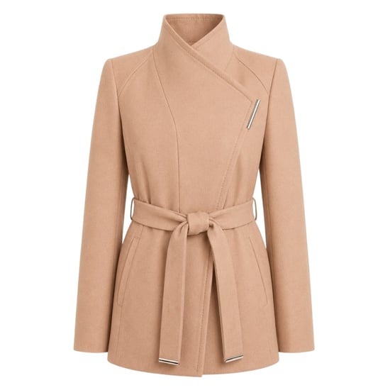 Ted Baker Ross Kurzer Wollmantel In Kamelhaar Mit Gürtel - Image 1