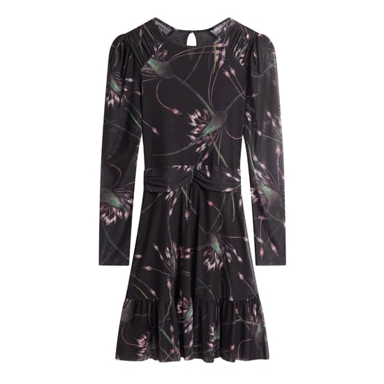 Schwarzes Minikleid „sande" Von Ted Baker Mit Gerafften Schultern Und Mesh-einsätzen - Image 1